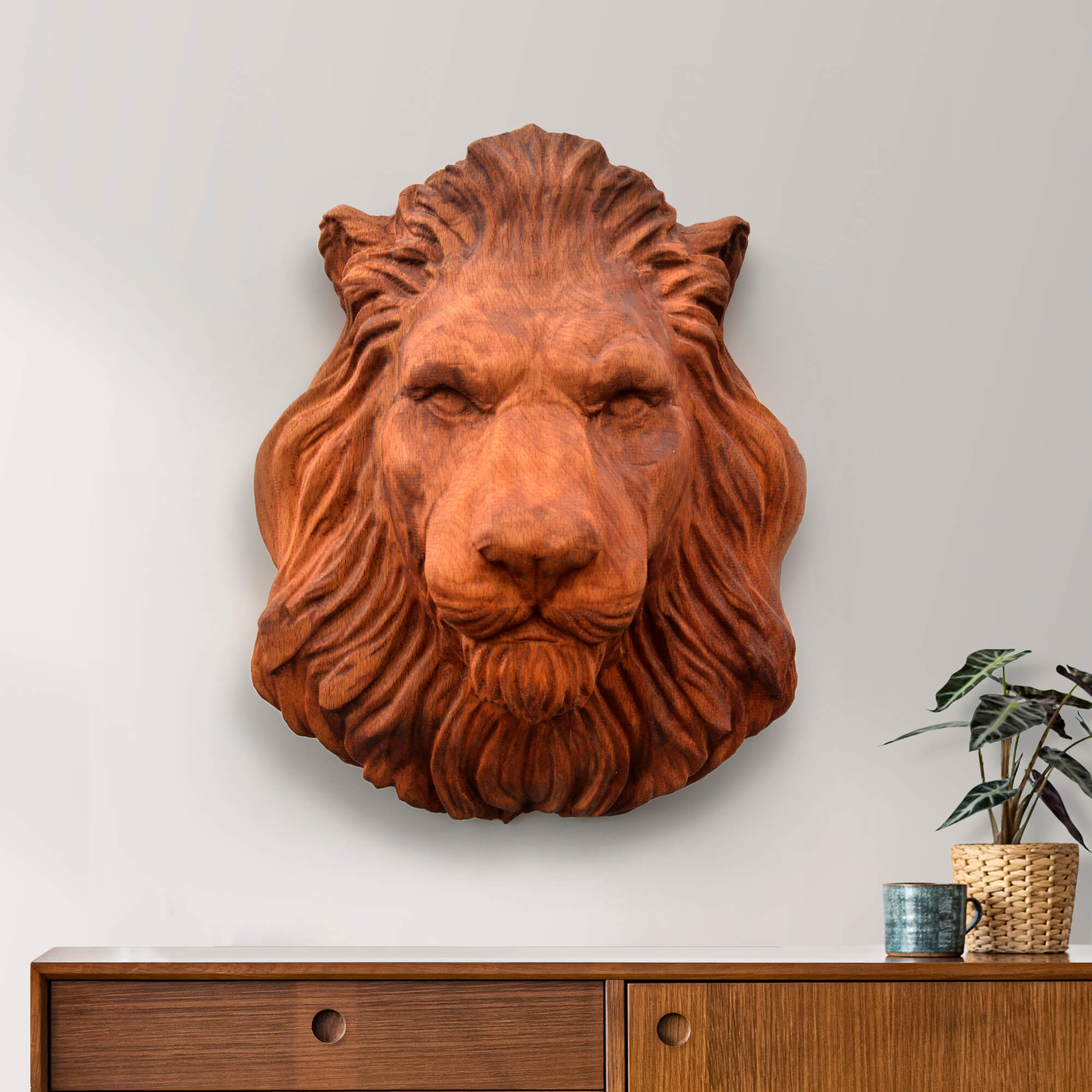Lion Wall Carving