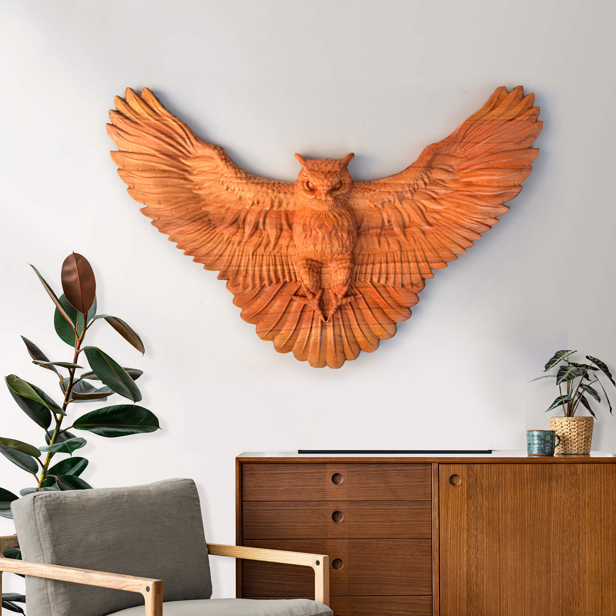 Owl Wall Carving