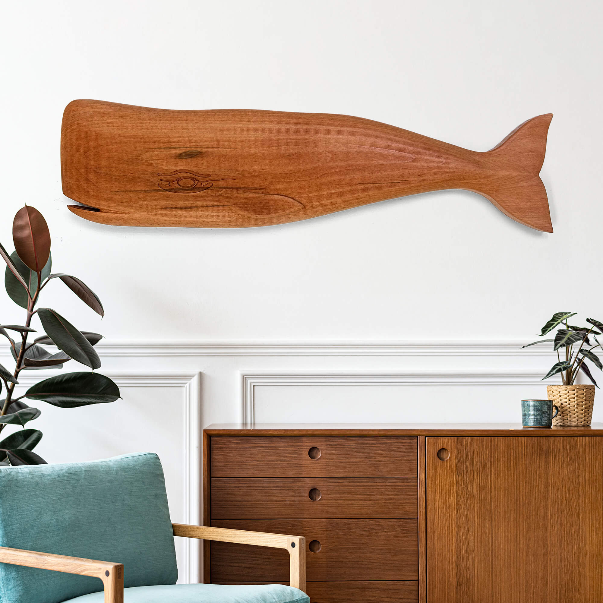Whale Wall Carving